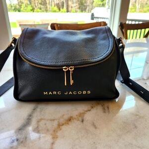 Marc Jacobs Black Leather Crossbody Bag - Large